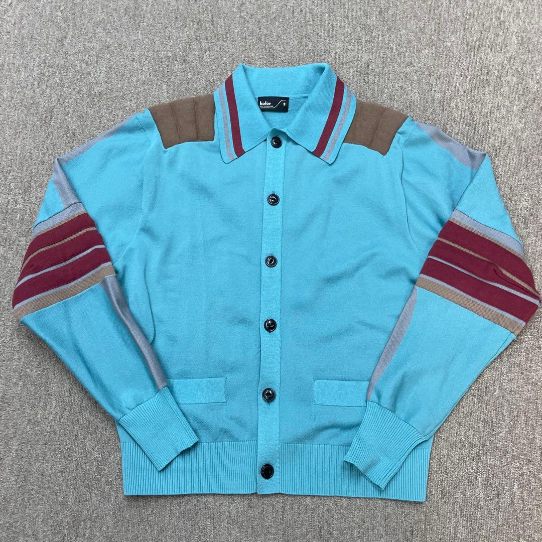 美品 kolor ニットカーディガン　水色　サイズ3