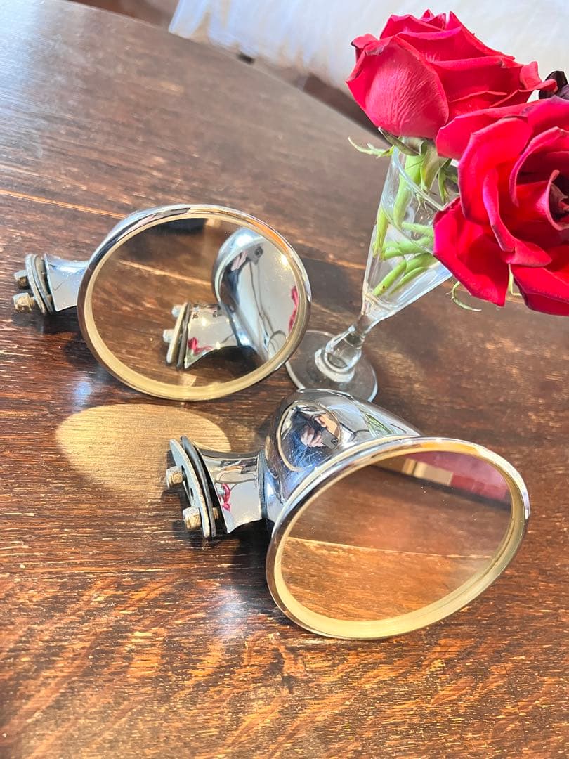 60年代ヴィンテージ品　ウォールプレスミラー NOS 【美品2個SET】