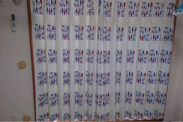 カーテン　遮光　魚　匿名配送