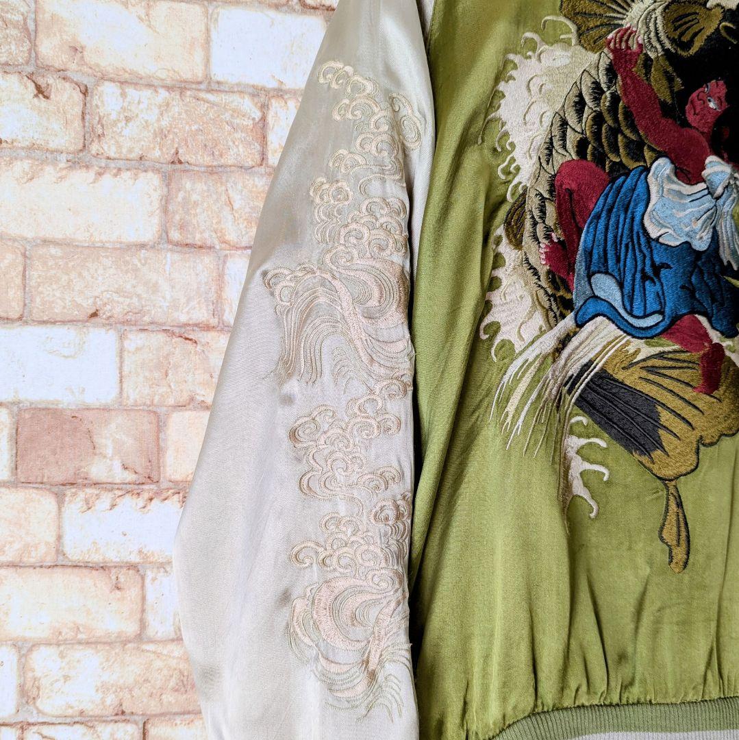 ☆【激渋♪】花旅楽団 リバーシブル スカジャン 金太郎×芸者 SCRIPT