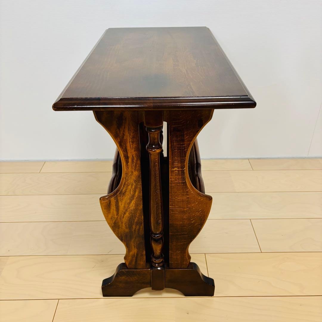 【希少品】カリモクkarimoku コロニアル サイドテーブル マガジンラック付