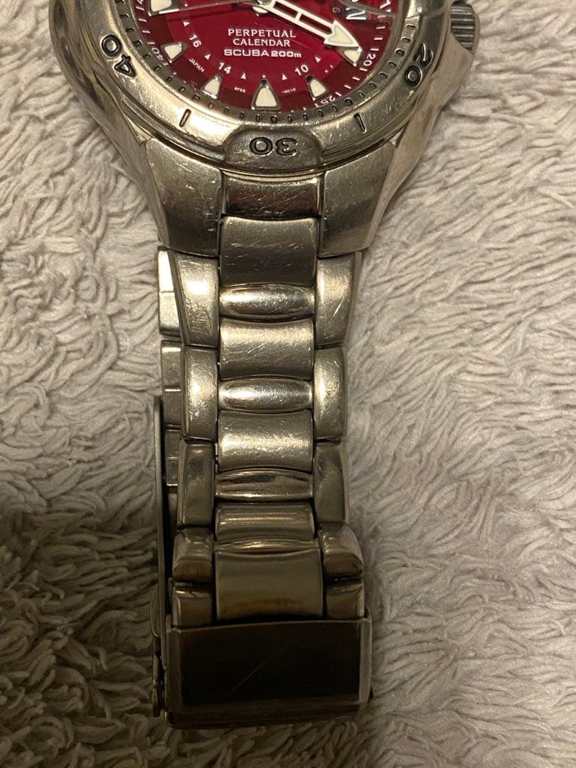 セイコー　ピピン　限定色ボルドー　パーペチュアルカレンダー　スキューバ200m