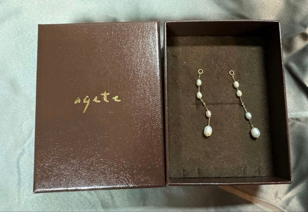 【再値下】アガット　淡水パール　ピアスチャーム