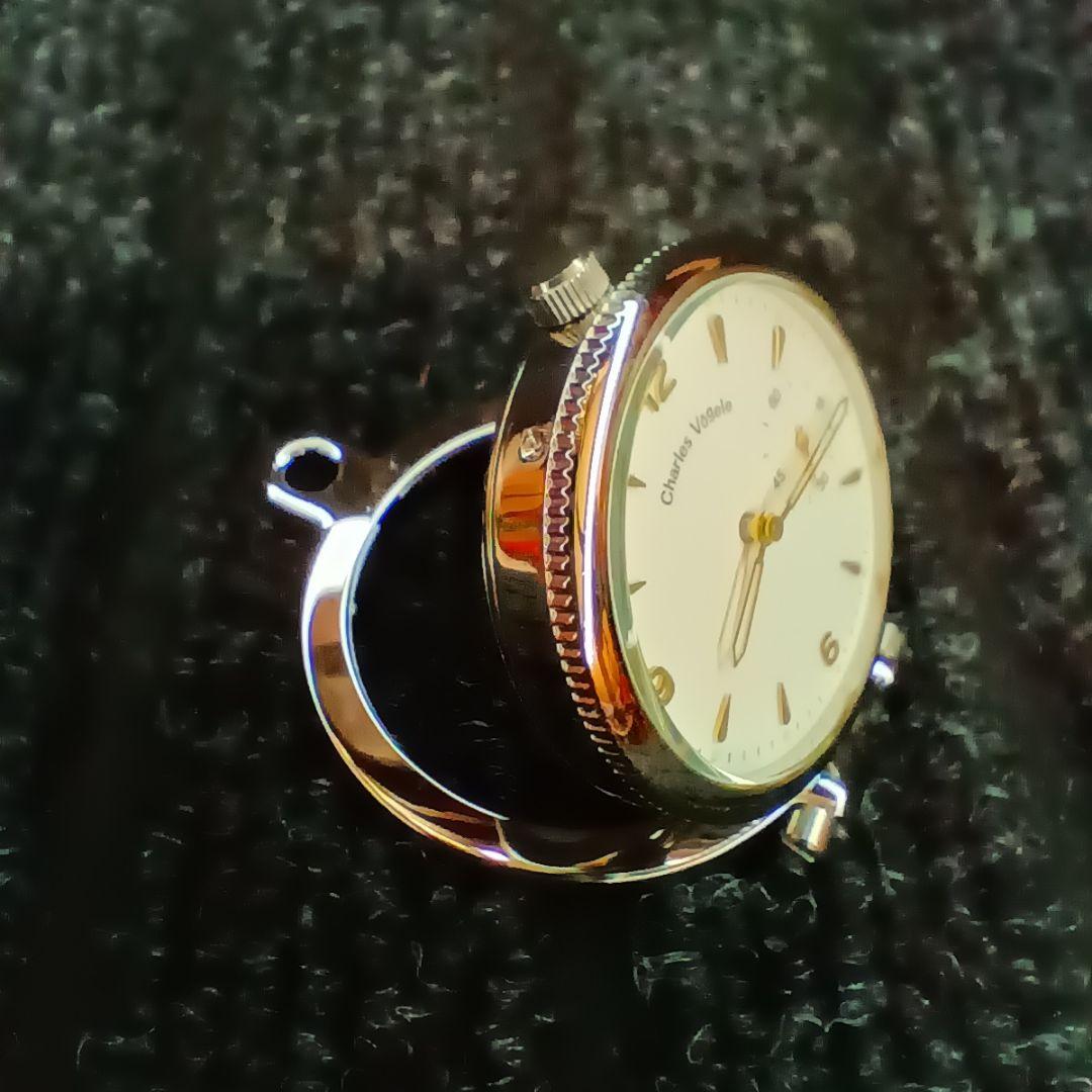 銀製 925 シルバー 可動品 Charles Vgele 懐中時計 クオーツ