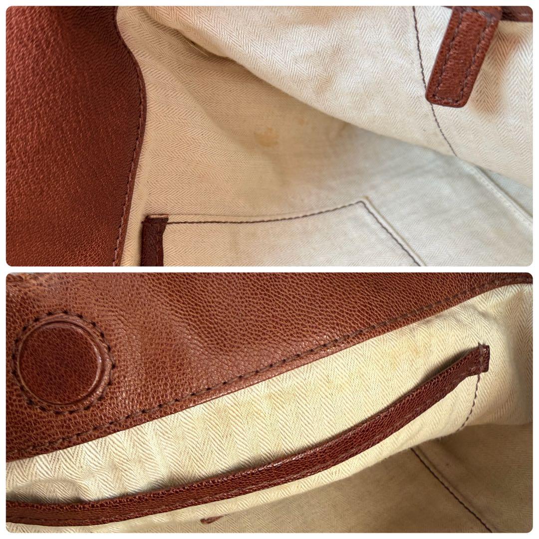 GENTEN ゲンテン　バッグ　トートバッグ　編み込み　レザー　ブラウン