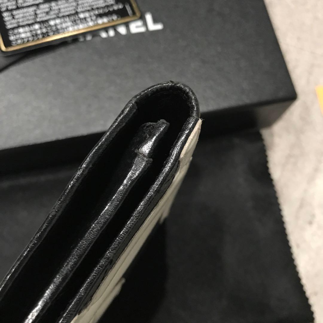 CHANEL カンボンライン 折り財布 ブラック ピンク シャネル ウォレット