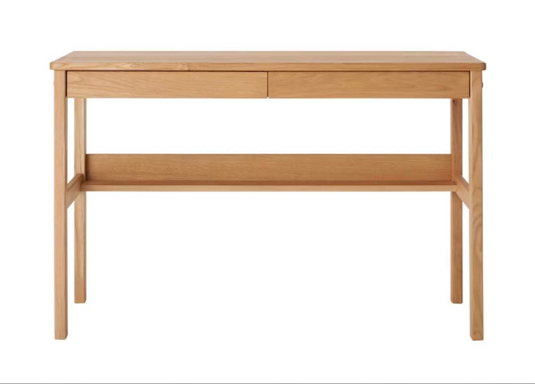 無印良品オーク無垢材デスク（引出・足元棚付)