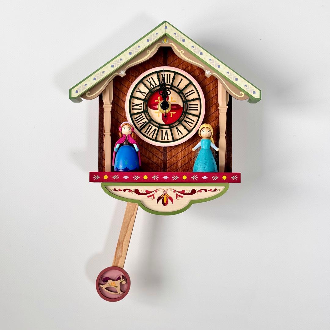 アナ雪　アナ　エルサ　壁掛け時計　振り子　香港ディズニー