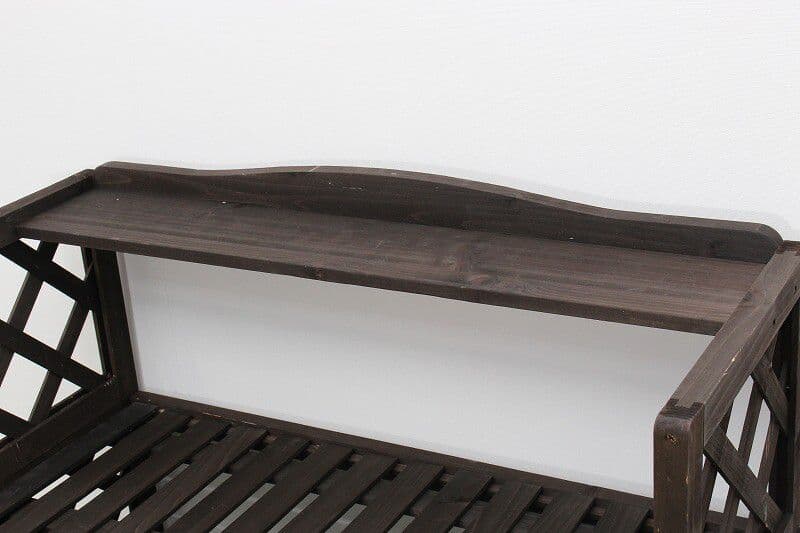 棚付き木製室外機カバー　ホワイト　フラワースタンド