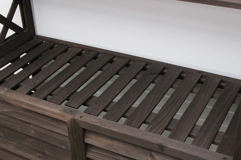 棚付き木製室外機カバー　ホワイト　フラワースタンド