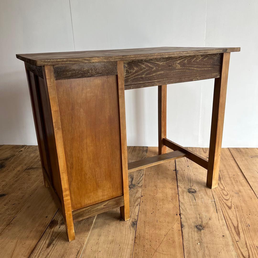 アンティーク 片袖机 テーブル デスク 昭和レトロ z721