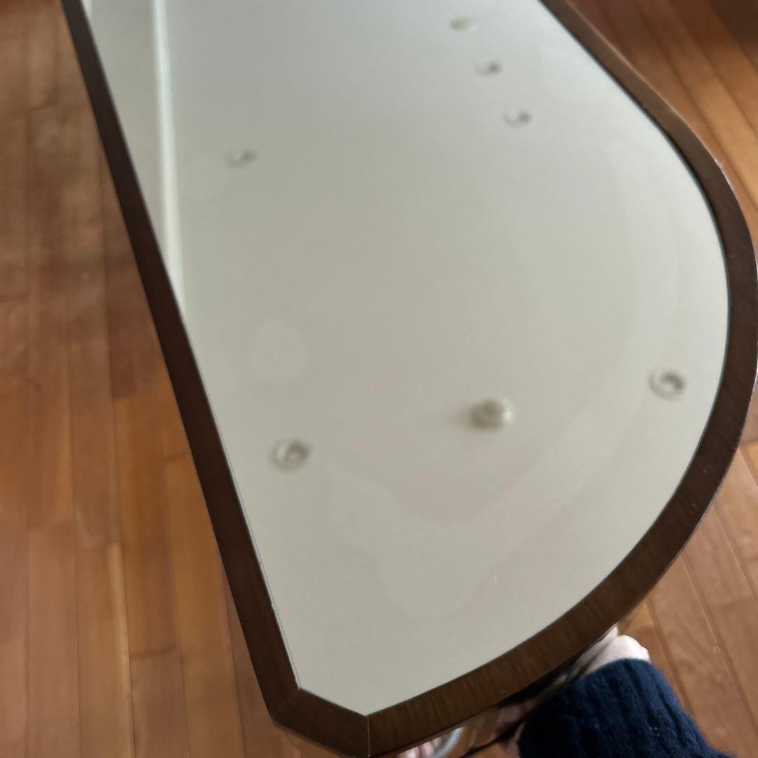 レア美品ローラアシュレイミラー仕上げのブラウン木製ドレッサーコンソールテーブル