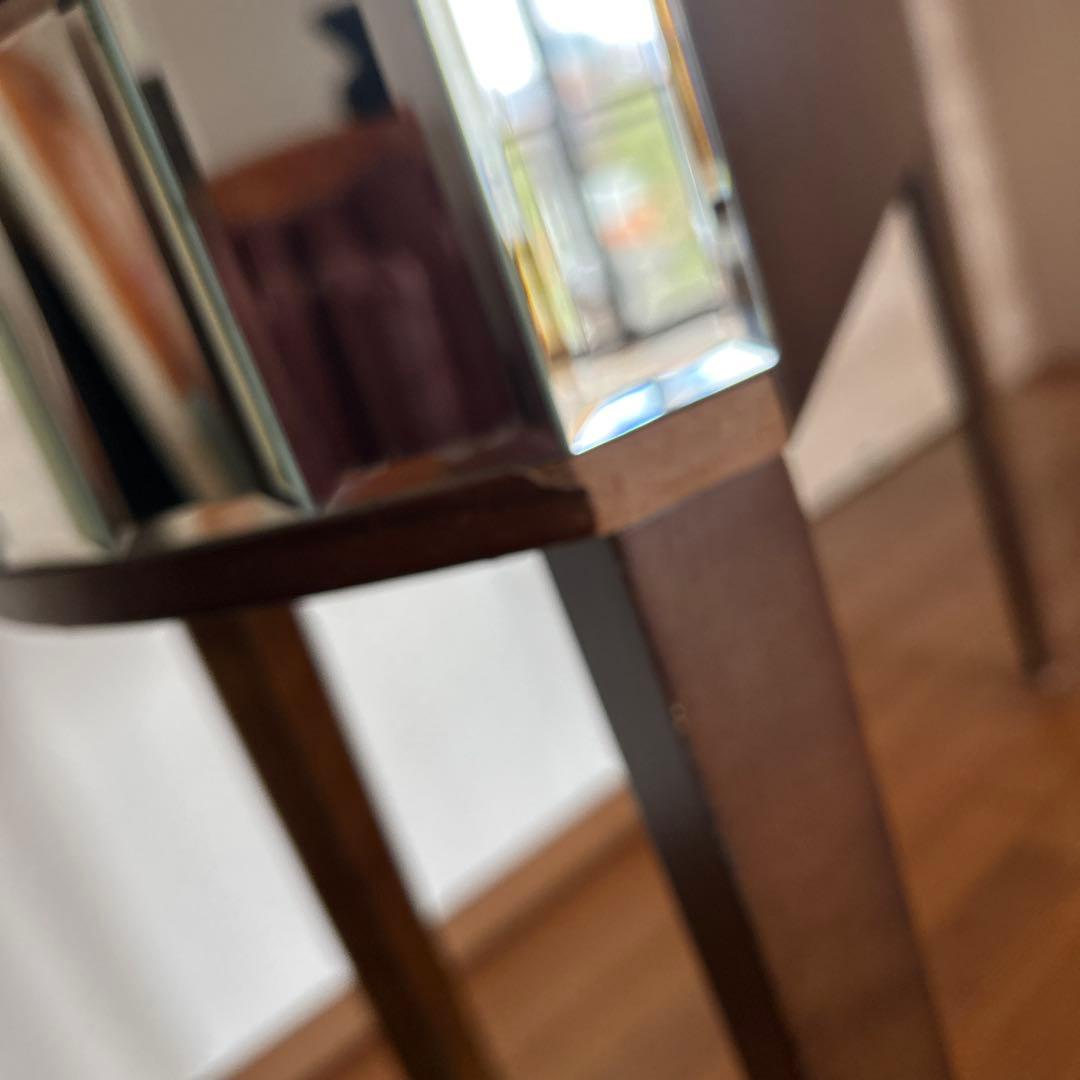 レア美品ローラアシュレイミラー仕上げのブラウン木製ドレッサーコンソールテーブル