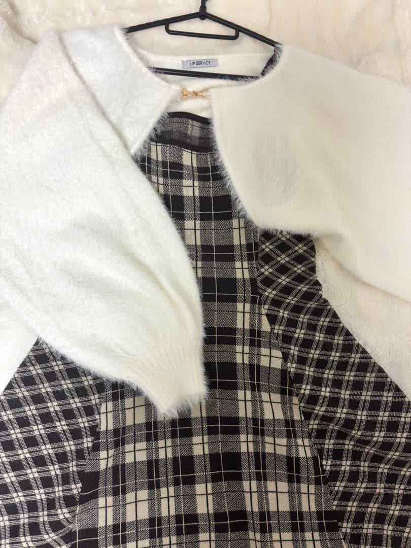 LIPSERVICE フェザーチェックアンサンブルワンピース