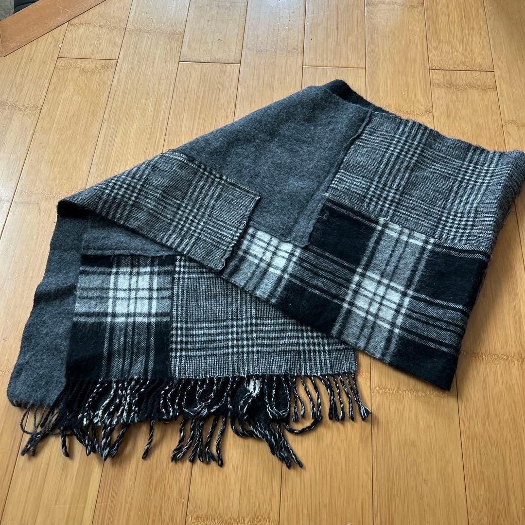 き*こ様 コムデギャルソン　グレー系 チェック柄 マフラー