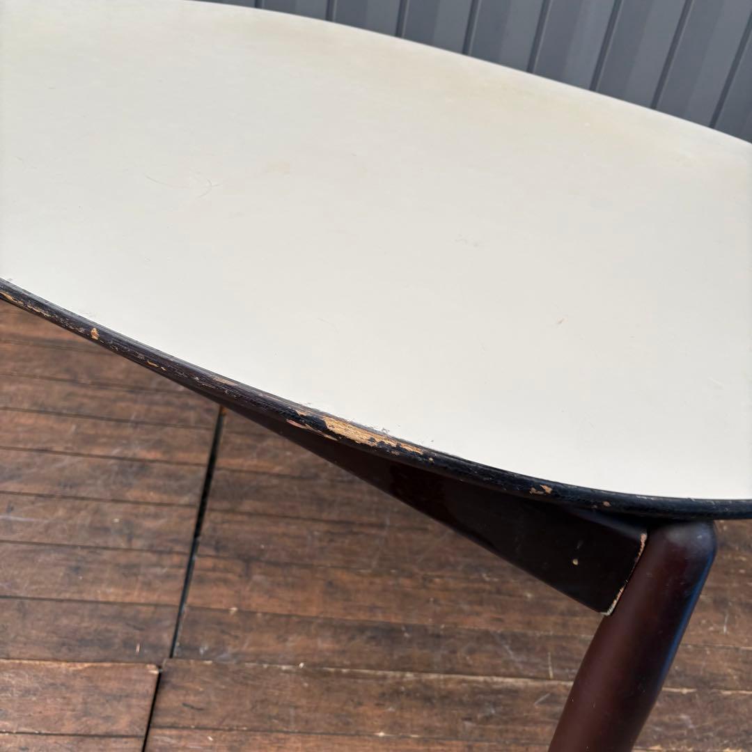 昭和レトロ 木製ダイニングテーブル 楕円形 オーバル型 ビンテージ ヴィンテージ