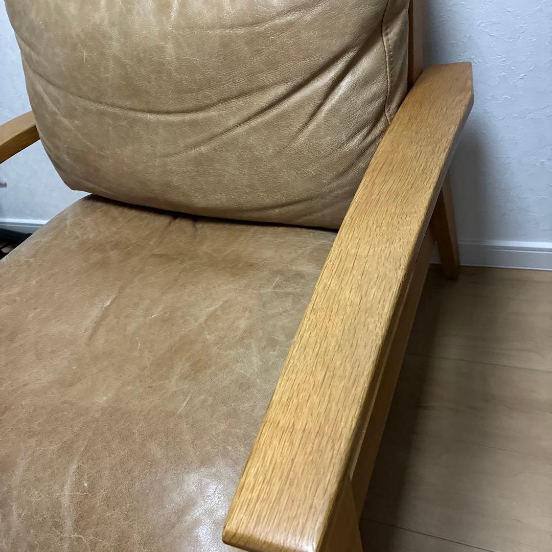 【アーバンリサーチドアーズ】ソファ 1P オーク無垢材　オッドマン付