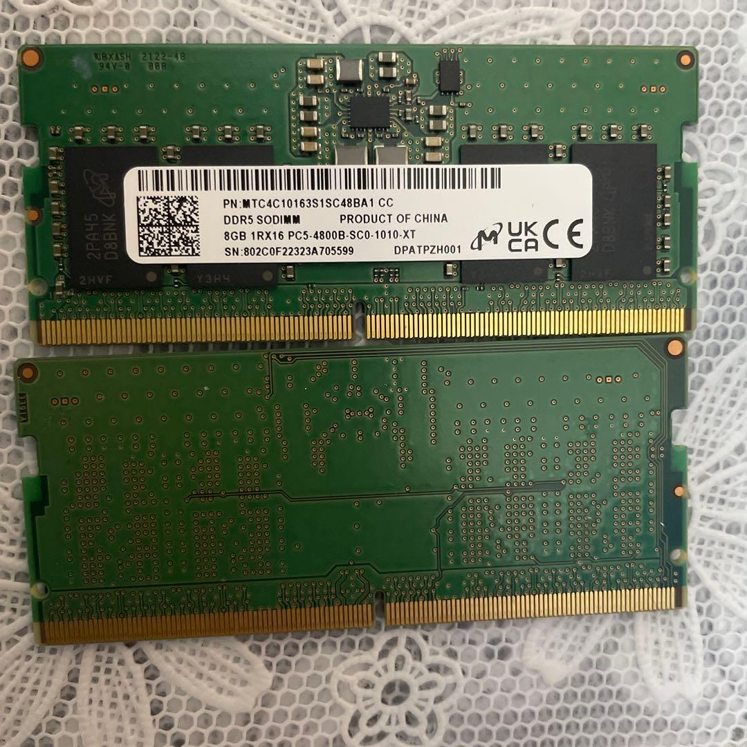 16GB DDR5 8GBx2 SO-DIMM 4800 メモリ