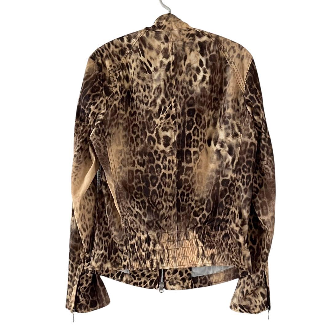 00s TORNADO MART ヒョウ柄 ポリ ライダースジャケット グランジ