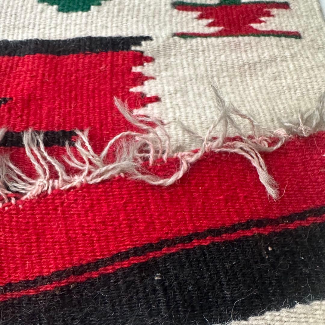 vintage ネイティブ柄 ウールラグ 赤 123 玄関マット 北欧 ナバホ柄