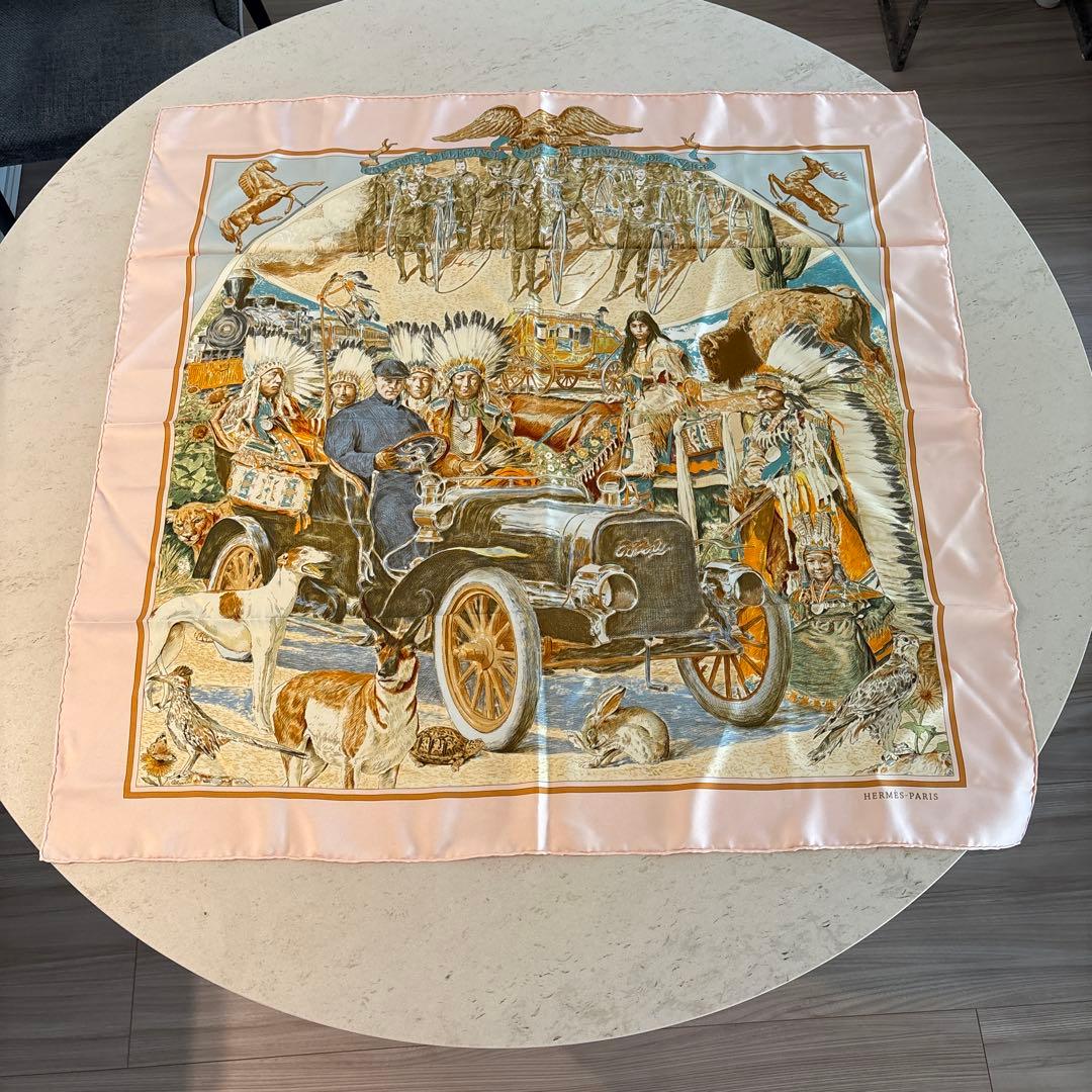 HERMES エルメス　スカーフ　ピンク　90