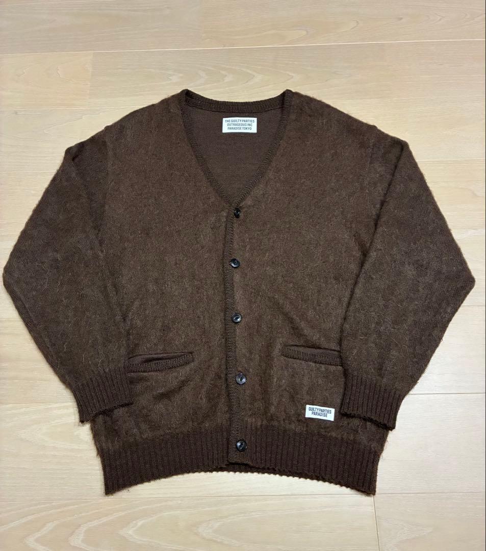 ワコマリア　モヘアカーディガン　【完売ブラウン・サイズL】