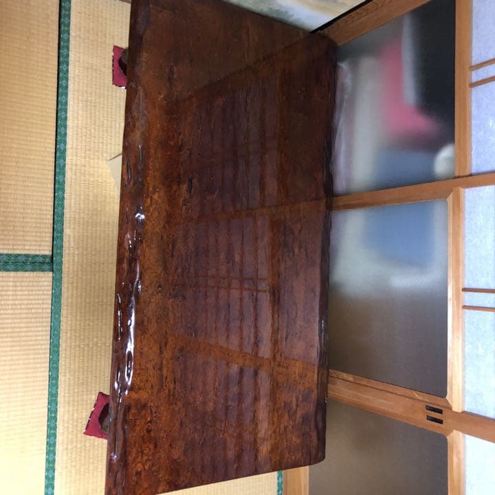 ブビンガ　一枚板　座卓