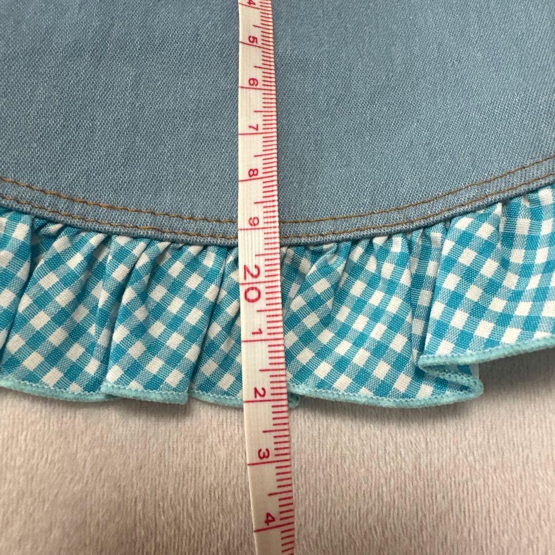 クリスマス値引きアトリエGGデニムブルー フリル付き犬服