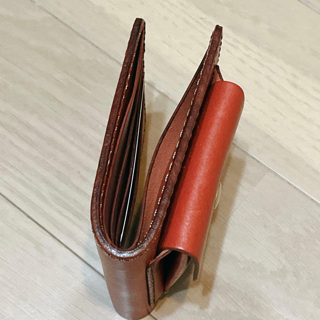 【未使用】HERZ ヘルツ レザー 二つ折り財布 (WS-7) 赤 レッド