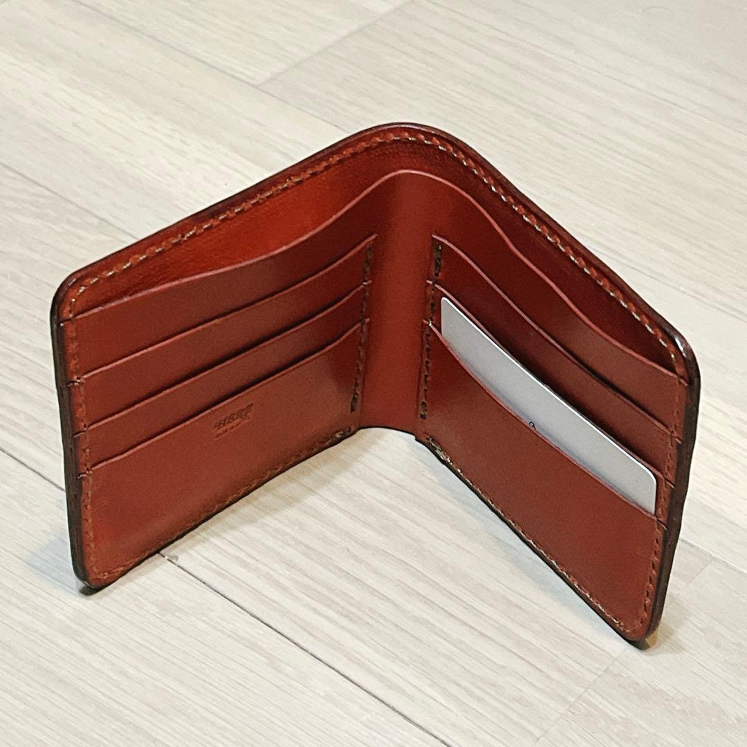 【未使用】HERZ ヘルツ レザー 二つ折り財布 (WS-7) 赤 レッド
