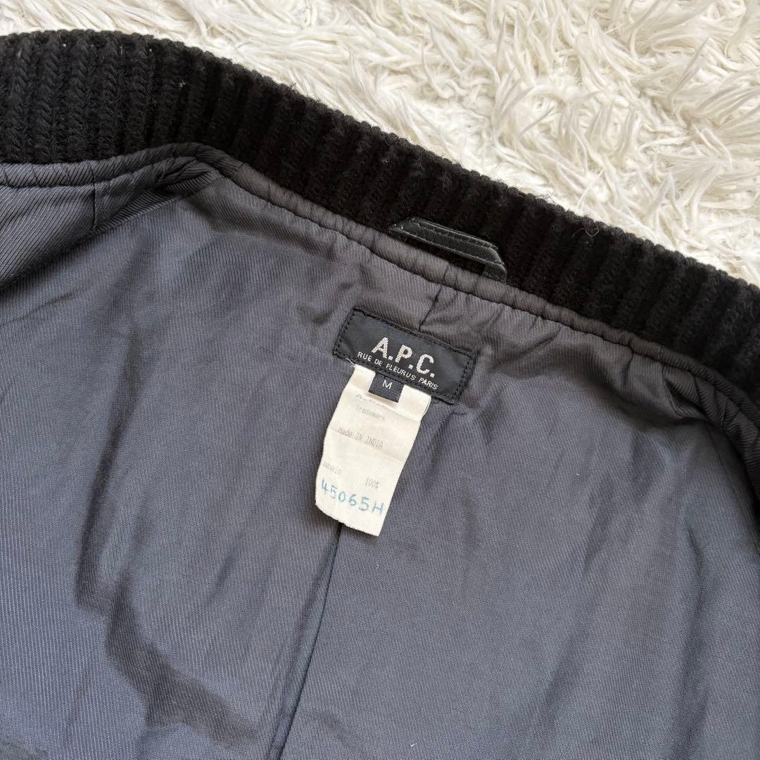 A.P.C. MA-1 レザーフライトジャケット　羊革　メンズ　ブラック　M