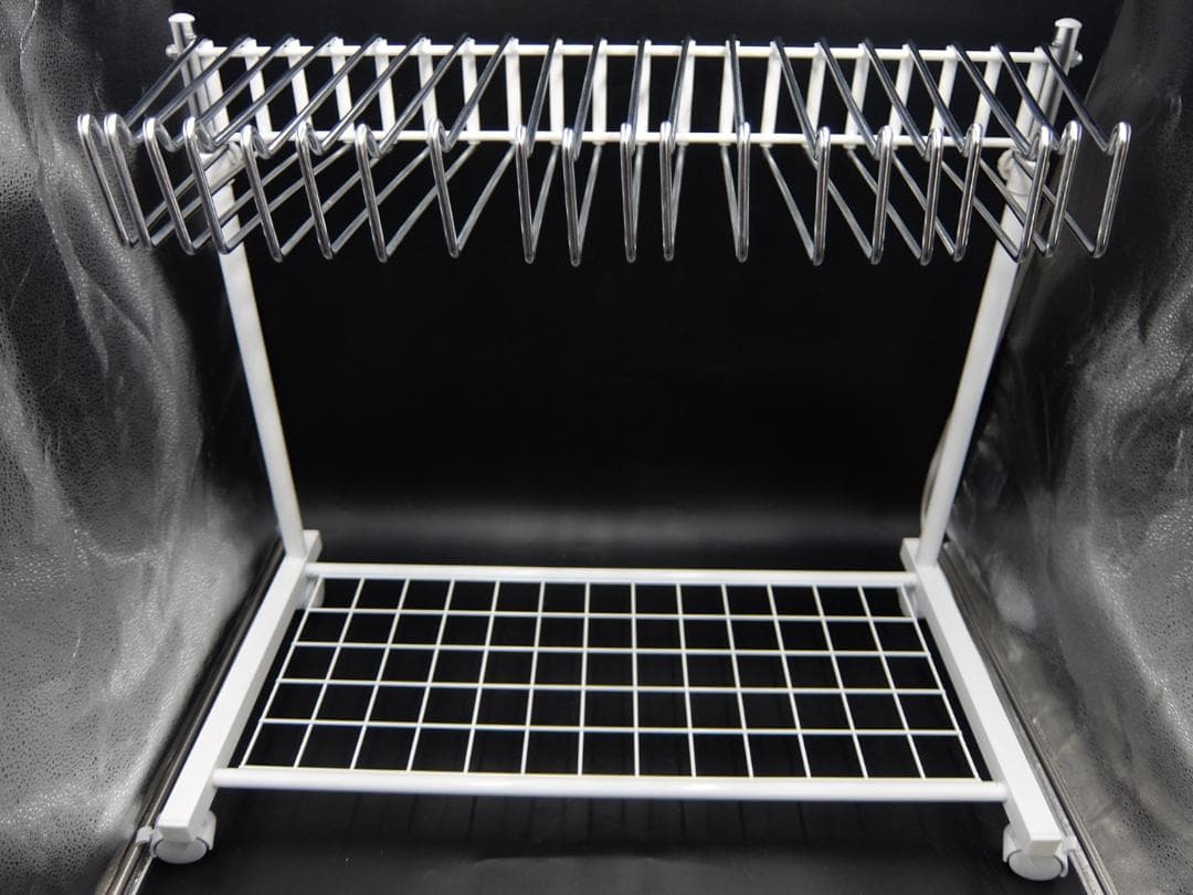 川口工器　スラックスハンガー 20本掛け 棚付き 高さ伸縮