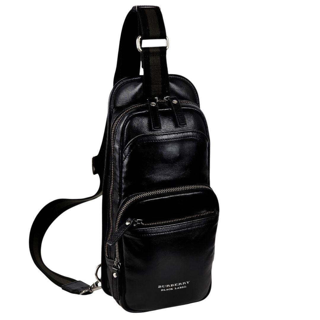 美品 バーバリー ブラックレーベル レザー ボディバッグ ショルダーバッグ