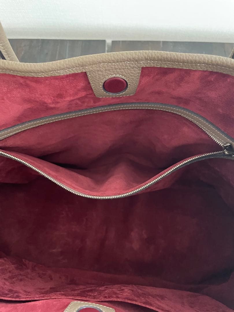 【新品未使用近】ジャーマンシュリンクレザー トートバッグ トープ