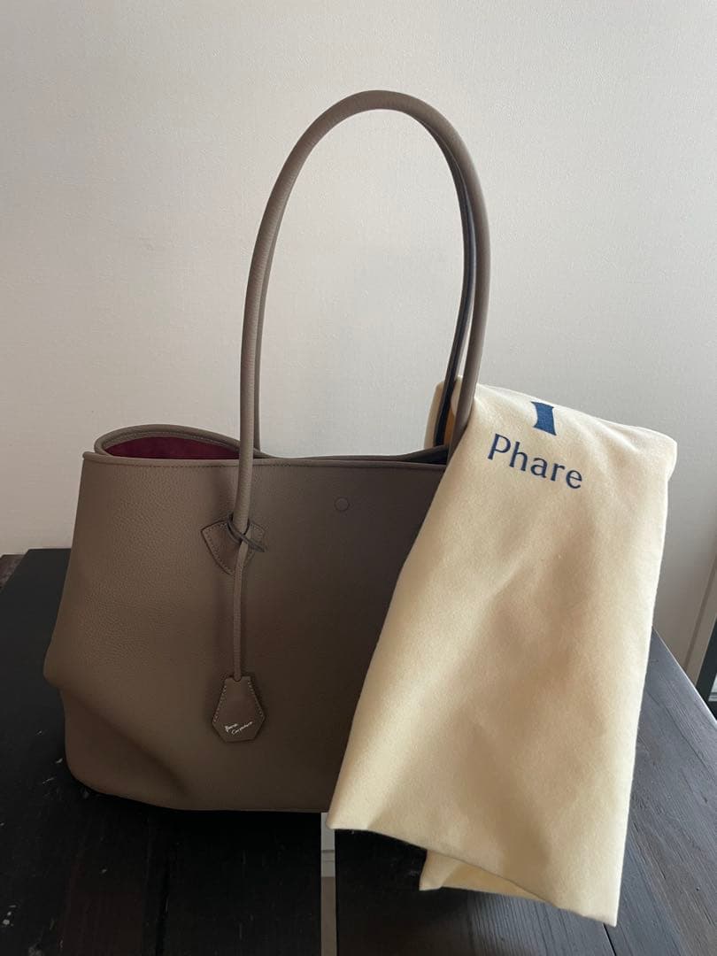 【新品未使用近】ジャーマンシュリンクレザー トートバッグ トープ