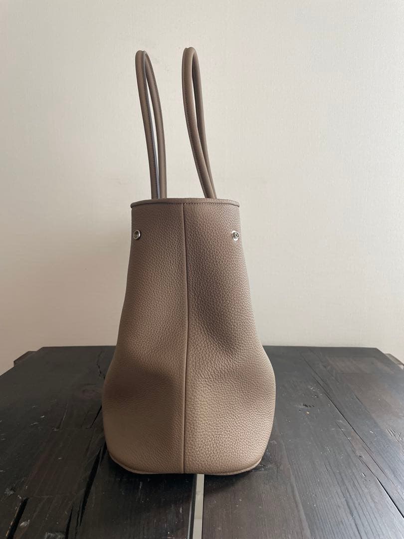 【新品未使用近】ジャーマンシュリンクレザー トートバッグ トープ