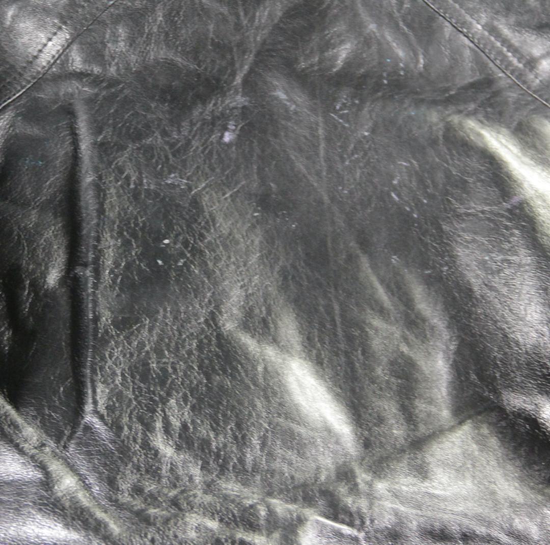 古着　６０−７０s 本革　ライダース　レザージャケット　ブラック　LL 黒.