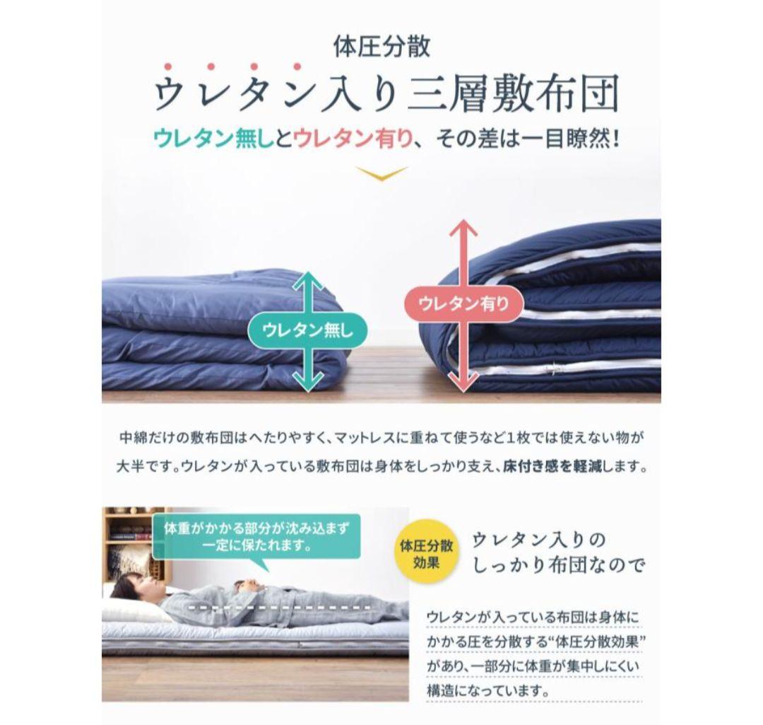 非常 災害 キャンプ アウトドア 着脱式3層敷布団 ライトグレー新品 シングル