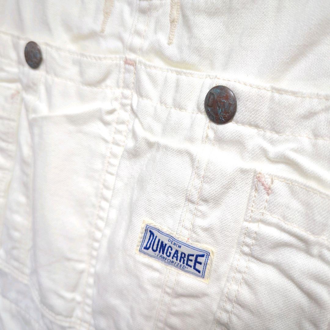 ★150 DENIM DUNGAREE ホワイト デニム オーバーオール