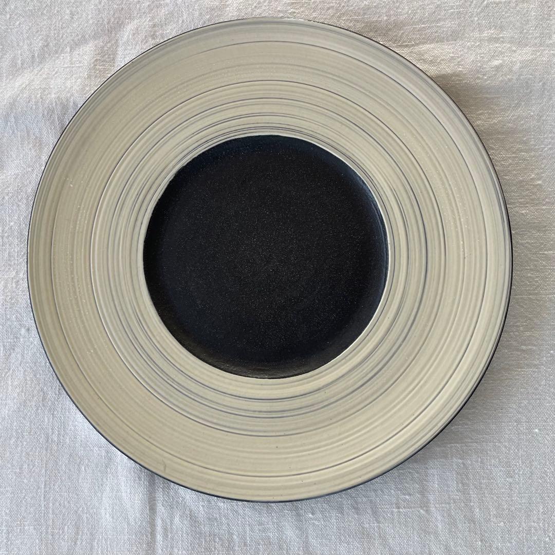 人気作家 奥田章さんの刷毛目ディナープレート　4枚セット