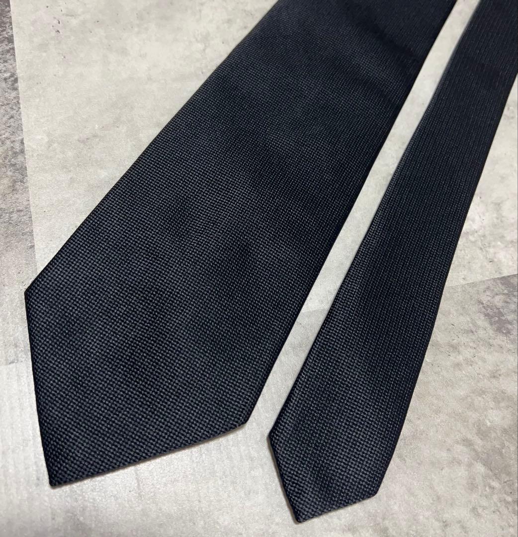BEAMS F ネクタイ ソリッド ブラック 肉厚