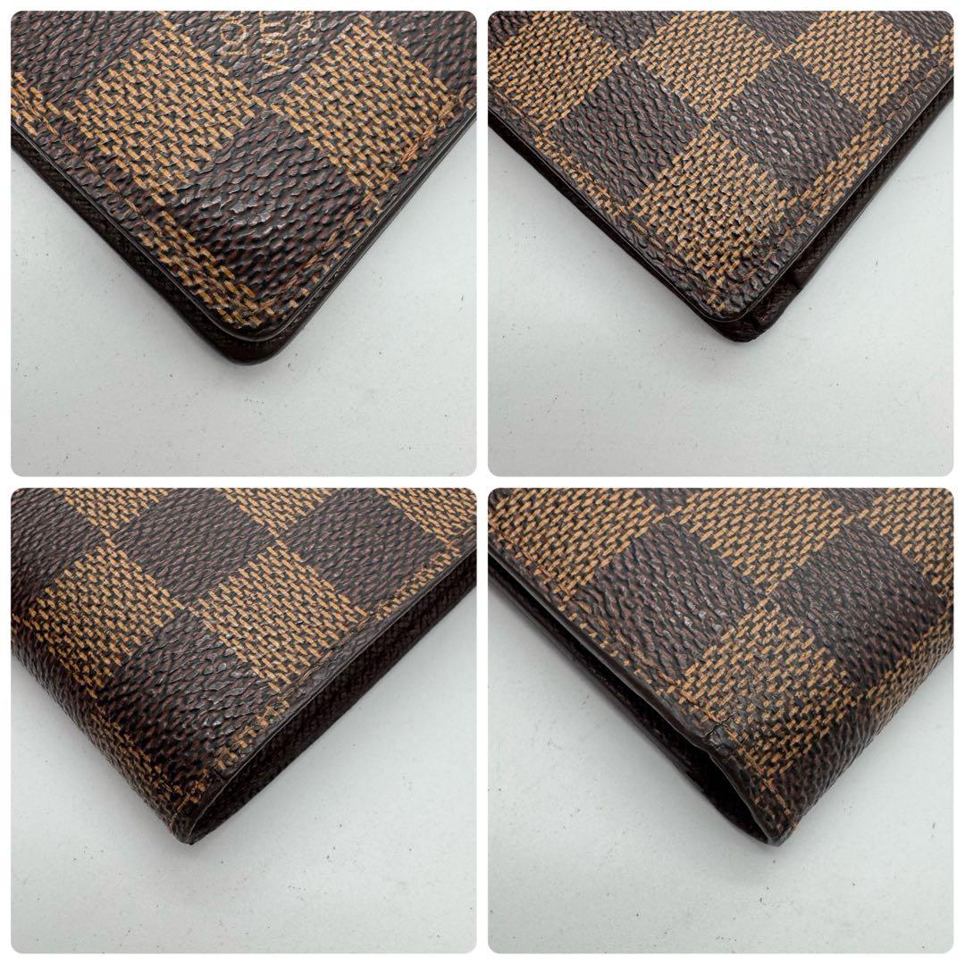 【極美品】ルイヴィトン　ダミエ・エベヌ　ポルトフォイユ・マルコ　二つ折り財布