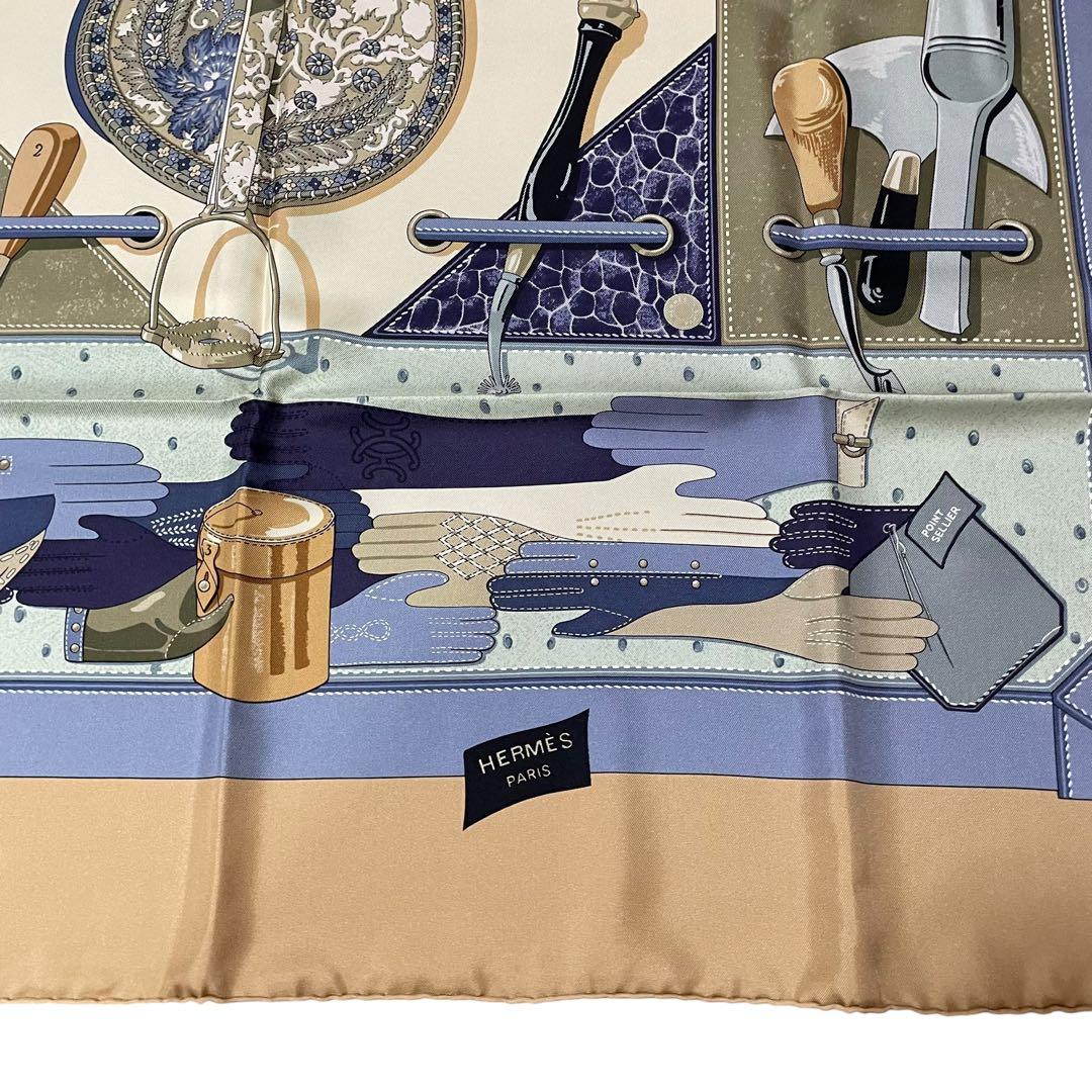 美品‼️HERMES TOUT CUIR　すべて革柄 箱付シルクカレ90希少
