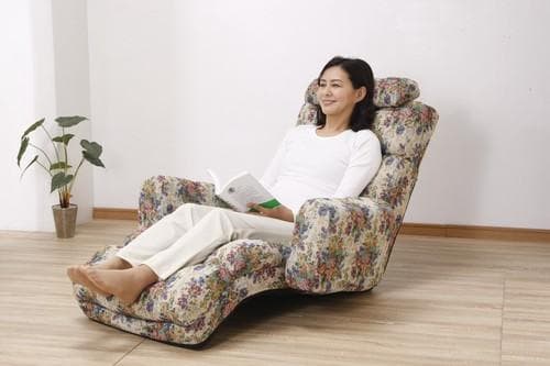 □NEWふかふかリラックスチェアDX 肘あり ゴブラン花柄　座椅子