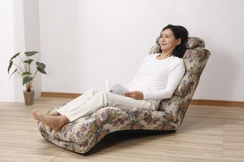 □NEWふかふかリラックスチェアDX 肘あり ゴブラン花柄　座椅子