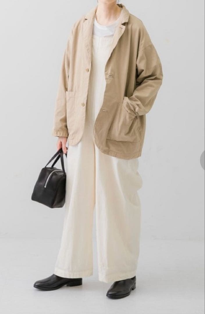 かぐれ⑅*コットンサロペット　オーバーオール 生成　アイボリー　大人カジュアル