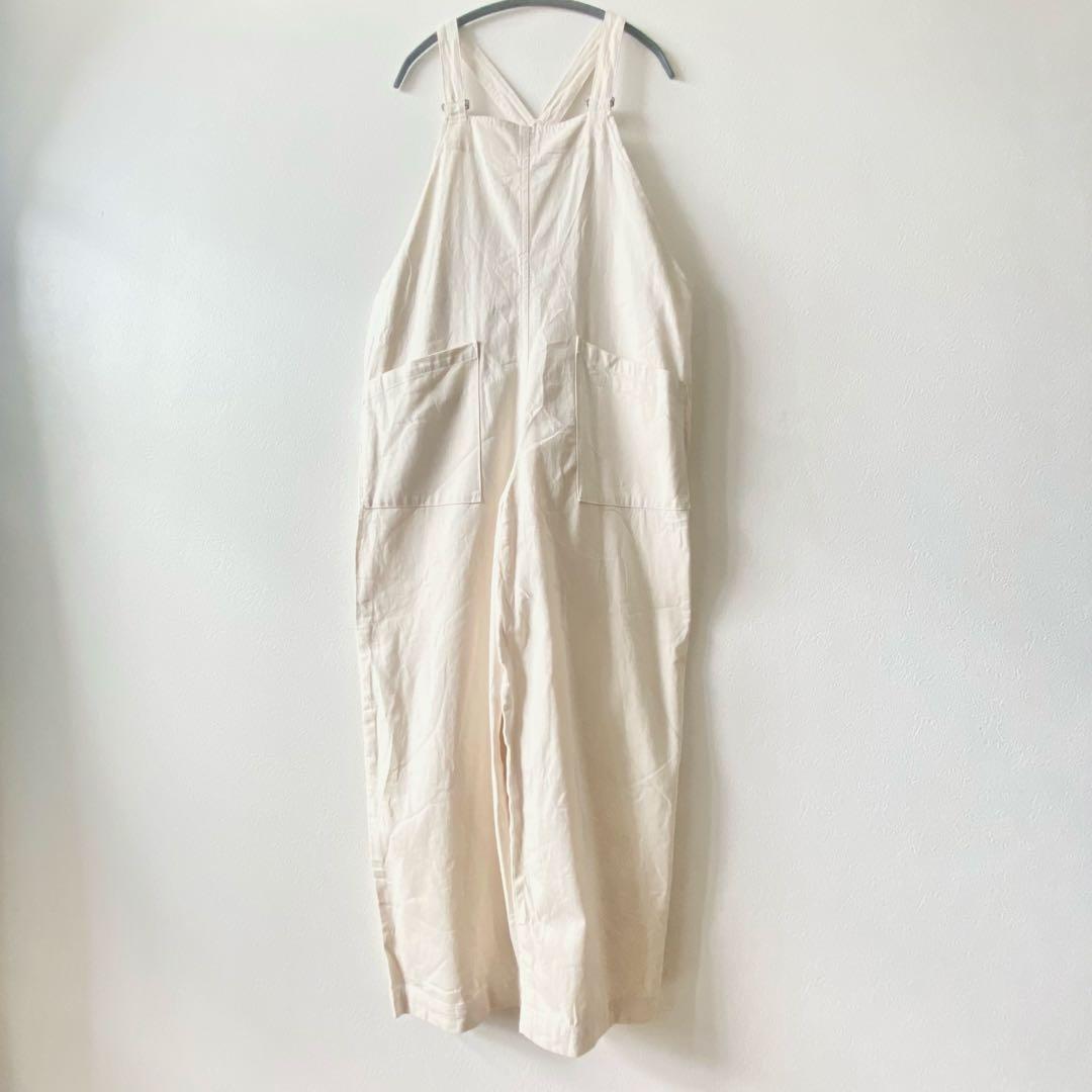 かぐれ⑅*コットンサロペット　オーバーオール 生成　アイボリー　大人カジュアル