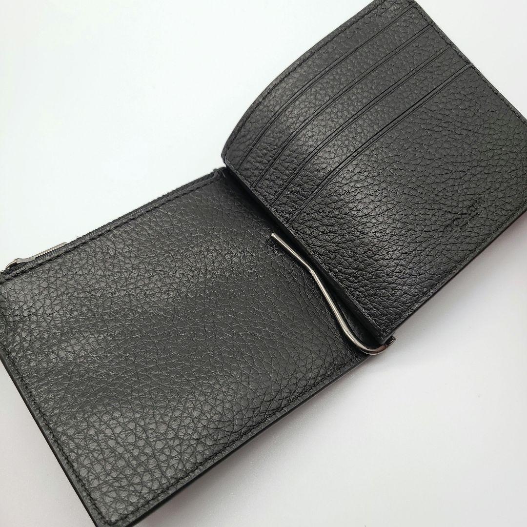 COACH マネークリップ 新品 ブラック ペブルレザー 黒 メンズ