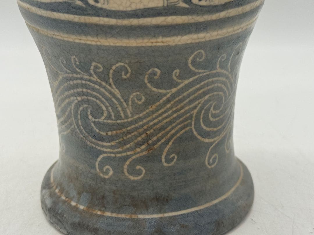 安南焼　魚紋　小瓶　送料込み2602020