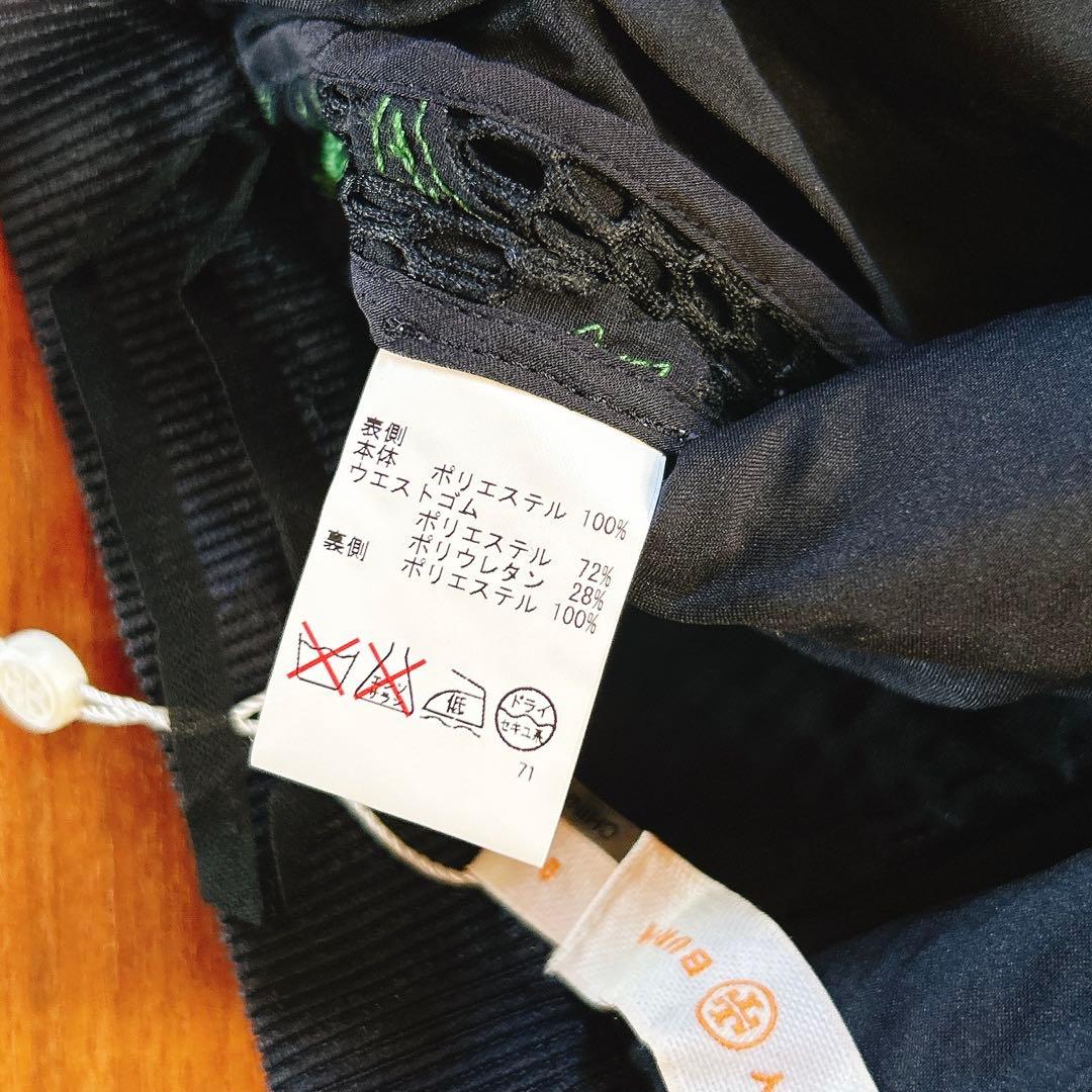 タグ付き新品　トリーバーチ　花柄ワンピース　刺繍　ネイビー　グリーン　海外0